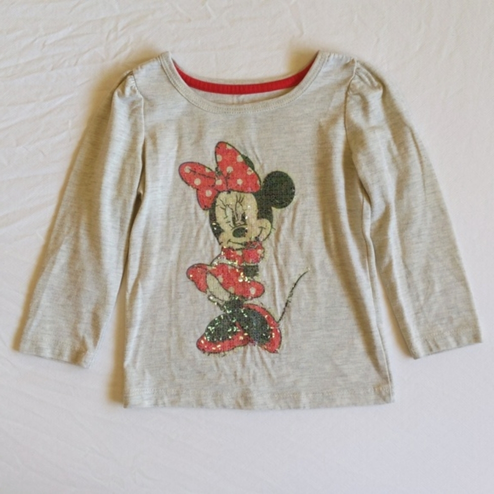 disney sequin minnie mouse graphic long sleeve shirt 2T toddler girls